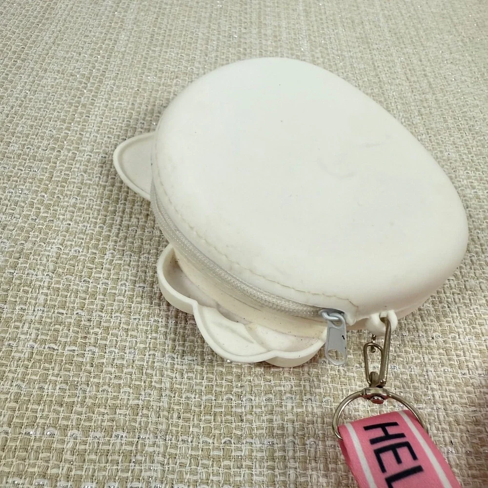 Hello Kitty White‎ Face Coin Purse Bag Pink Lanyard Cute Kawaii Sanrio
